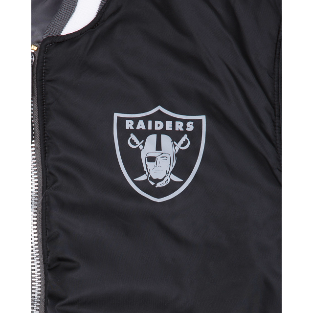 Alpha Industries X Las Vegas Raiders Gray MA-1 Bomber Jacket