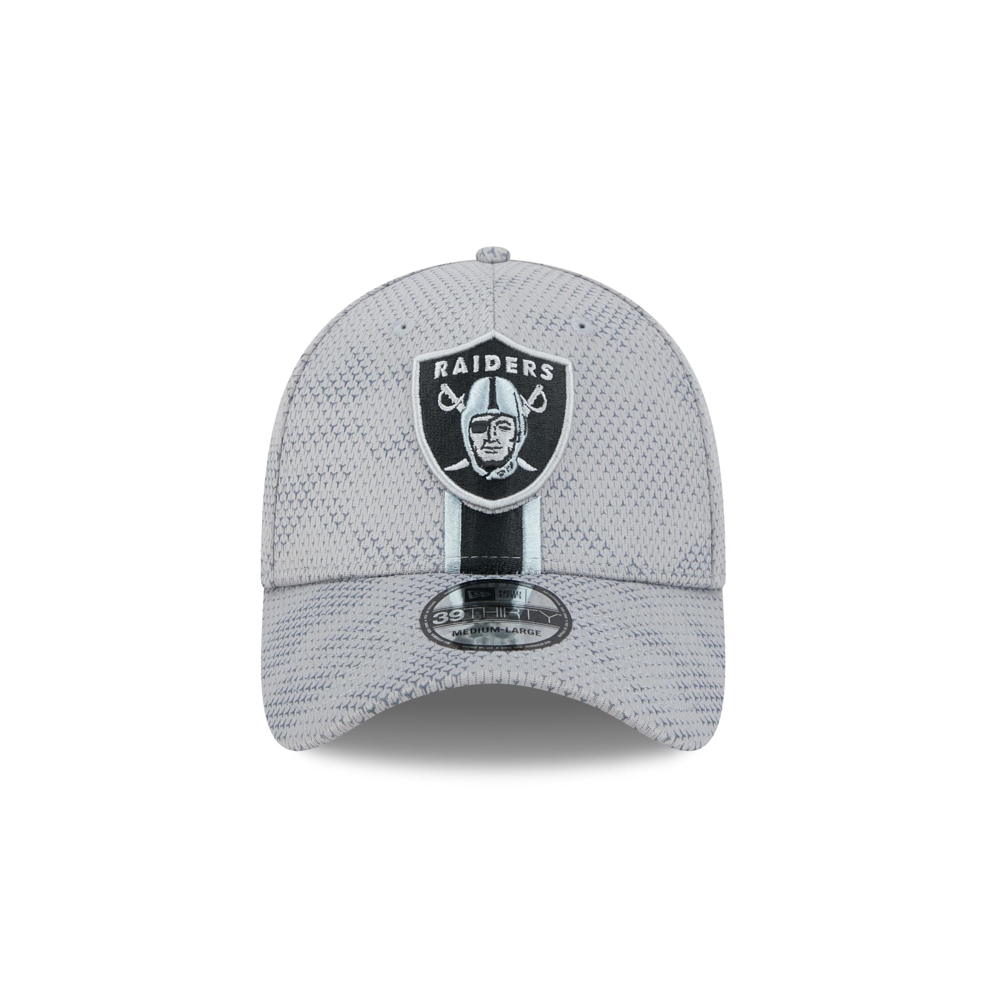 Las Vegas Raiders 2024 Sideline Gray 39THIRTY Stretch Fit Hat