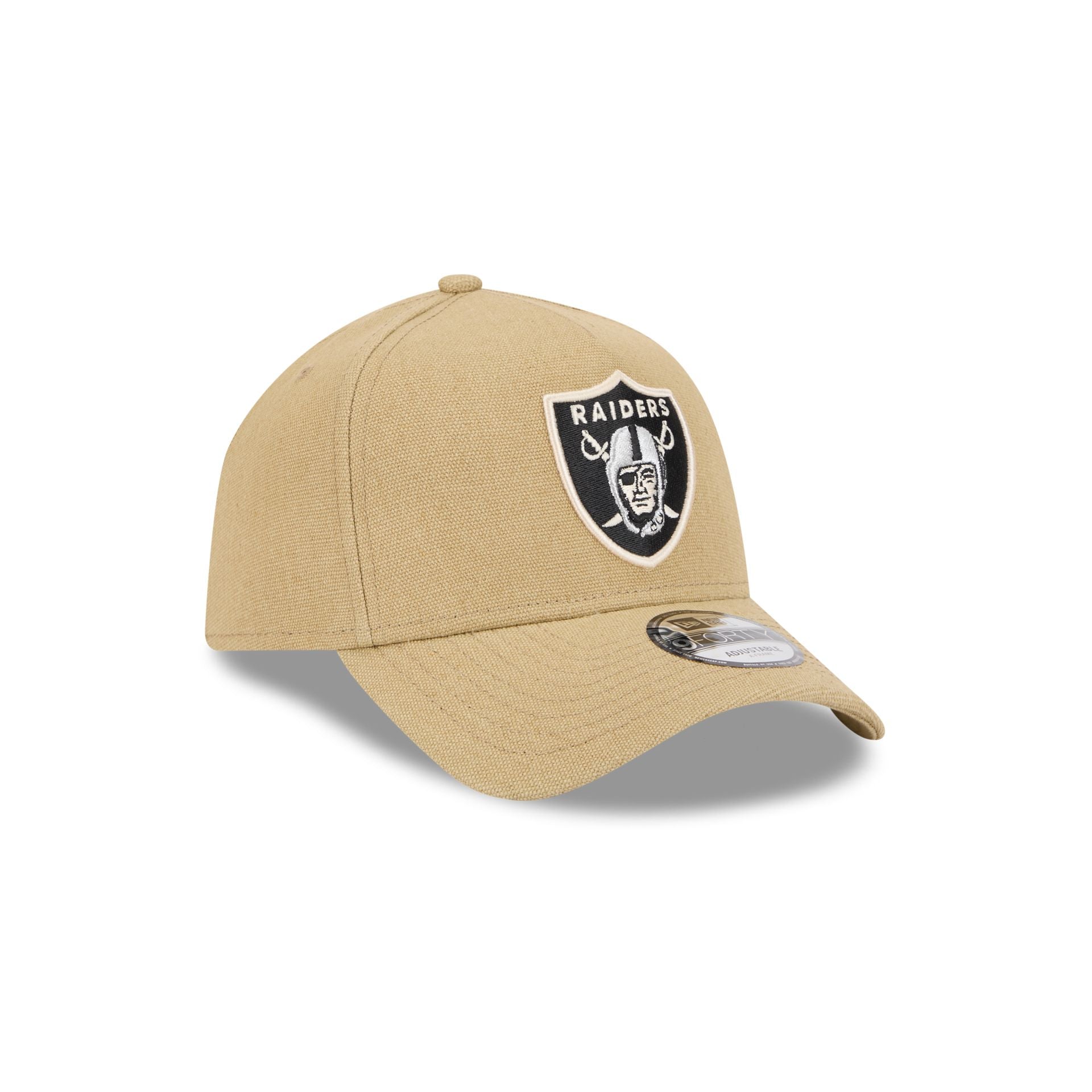 Las Vegas Raiders Logo Essentials Khaki 9FORTY A-Frame Snapback Hat