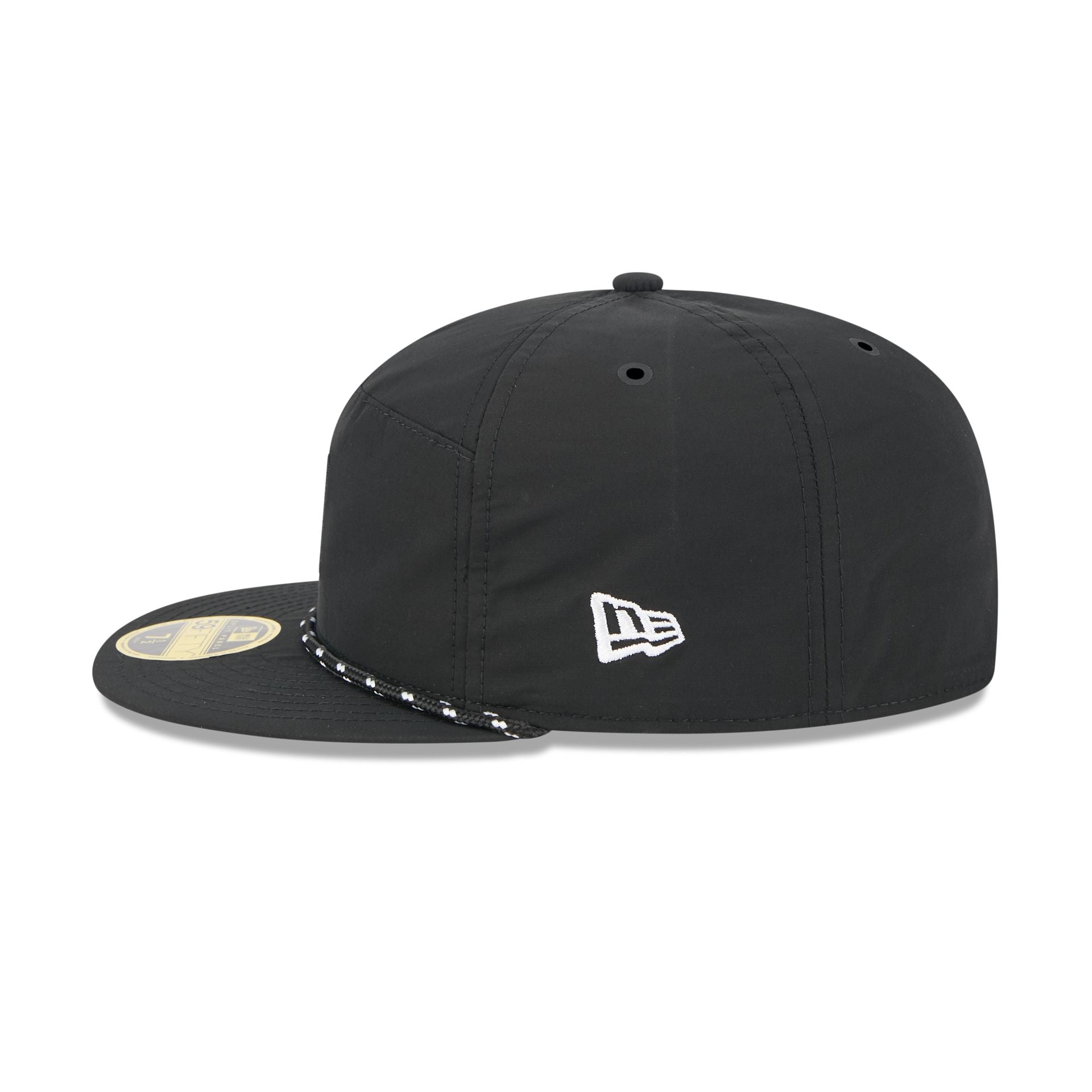 Las Vegas Raiders Black Poly Rope Split Panel 59FIFTY Fitted Hat
