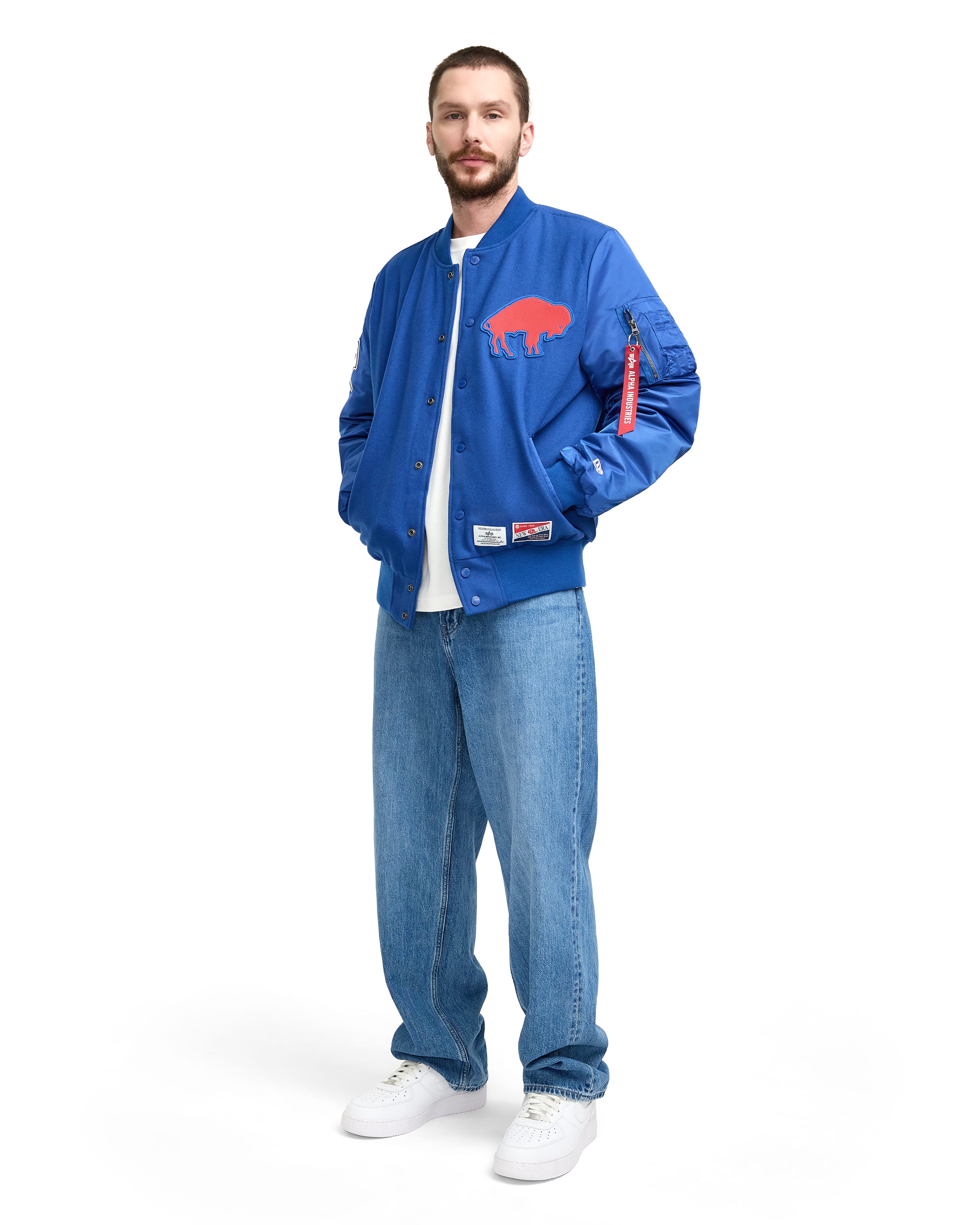 Alpha Industries x Las Vegas Raiders MA-1 Wool Varsity Jacket