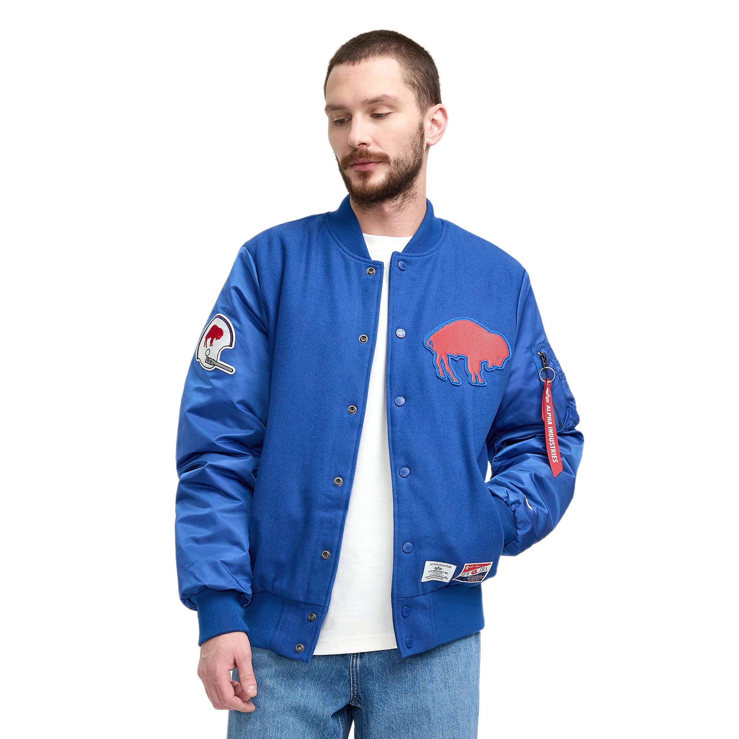 Alpha Industries x Las Vegas Raiders MA-1 Wool Varsity Jacket